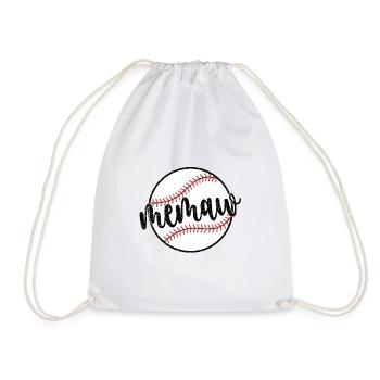 Memaw Grandma Of a Baseball Player Baseball Memaw - Drawstring Bag - white - Front