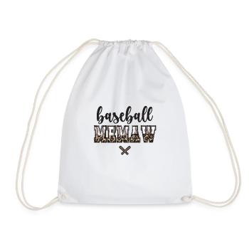 Memaw Grandma Of a Baseball Player Baseball Memaw - Drawstring Bag - white - Front