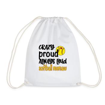 Memaw Grandma By Softball Player Softball Memaw - Drawstring Bag - white - Front