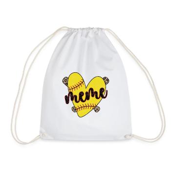 Meme Grandma of a Softball Player Softball Meme - Drawstring Bag - white - Front