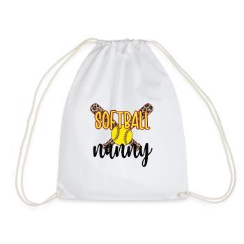 Nanny Grandma Of A Softball Player Softball Nanny - Drawstring Bag - white - Front