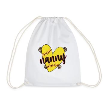Nanny Grandma Of A Softball Player Softball Nanny - Drawstring Bag - white - Front