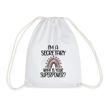 Secretary Appreciation Office Worker Gift - Drawstring Bag - white - Front