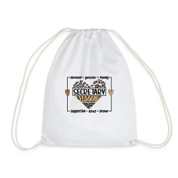 Secretary Appreciation Office Worker Gift - Drawstring Bag - white - Front