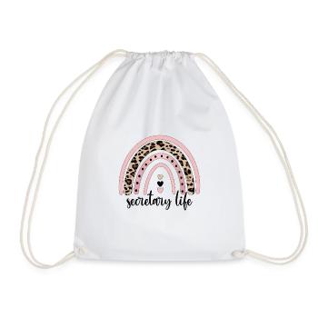 Secretary Appreciation Office Worker Gift - Drawstring Bag - white - Front