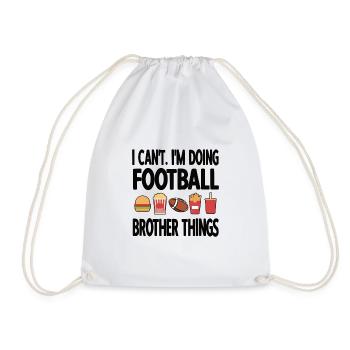 Proud Football Brother of a Football Player - Drawstring Bag - white - Front