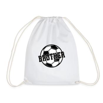 Proud football brother of a football player - Drawstring Bag - white - Front