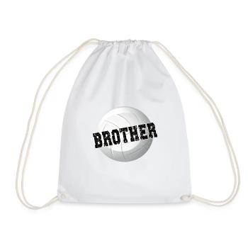 Proud volleyball brother Volleyball player brother - Drawstring Bag - white - Front