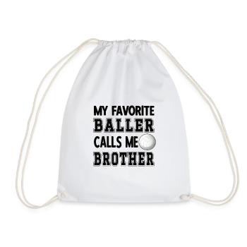 Proud volleyball brother Volleyball player brother - Drawstring Bag - white - Front