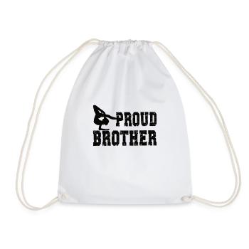 Proud Gymnastics Brother Gymnast Brother Gifts - Drawstring Bag - white - Front