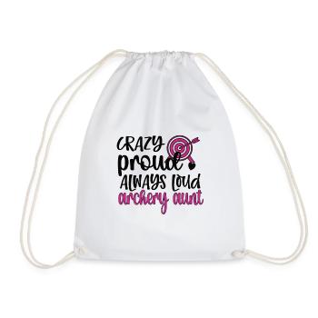 Proud Archery Aunt Of Archers Aunt - Drawstring Bag - white - Front