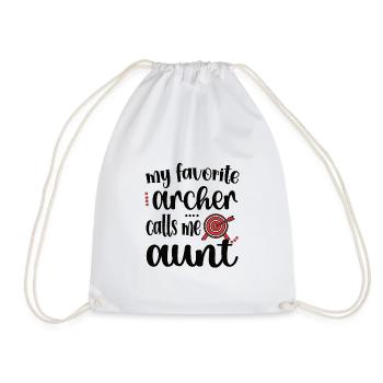 Best Archery Aunt Of Archers Aunt - Drawstring Bag - white - Front