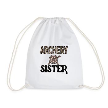 Proud Archery Sister Of Archers - Drawstring Bag - white - Front
