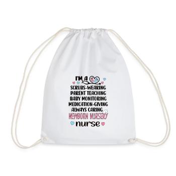 Neonatal Nurse Baby Nurse - Drawstring Bag - white - Front