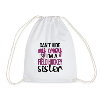 Proud field hockey sister of field hockey players - Drawstring Bag - white - Front
