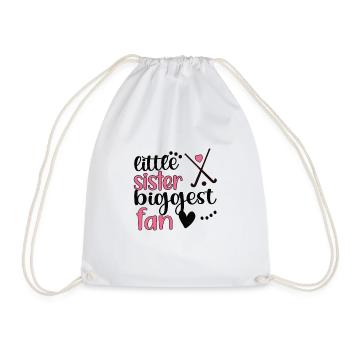 Proud field hockey sister of field hockey players - Drawstring Bag - white - Front