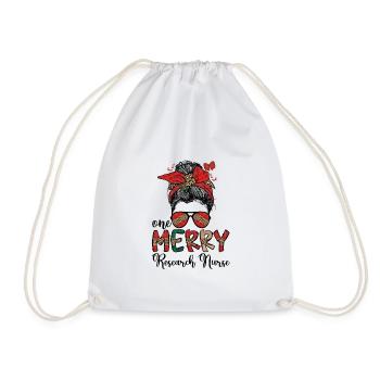 Research Nurse Christmas Research Nursing Xmas - Drawstring Bag - white - Front