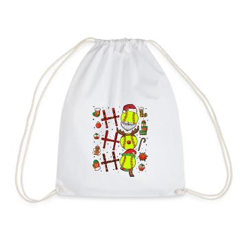 Softball Noël Joueur de softball Cadeau de fête de Noël - Sac de sport léger - blanc - Devant
