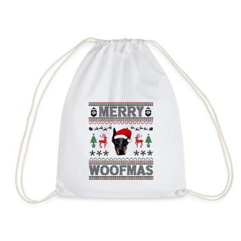 Miniature Pinscher Ugly Christmas Min Pin Xmas - Turnbeutel - Weiß - Vorne