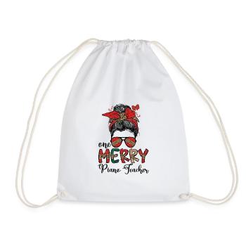Piano Teacher Christmas Piano Teaching Xmas Gift - Drawstring Bag - white - Front