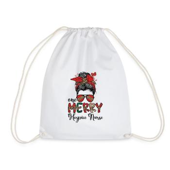 Hospice Nurse Christmas Hospice Nursing Xmas Gifts - Drawstring Bag - white - Front