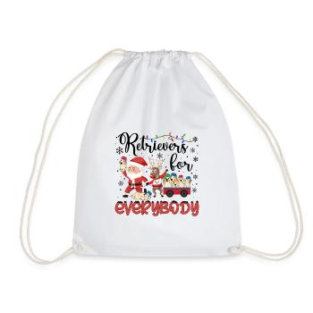 Golden Retriever Christmas Golden Dog Xmas Gifts - Drawstring Bag - white - Front