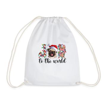 Carlin Cadeaux de Noël Pug Fête Pug Lover - Sac de sport léger - blanc - Devant