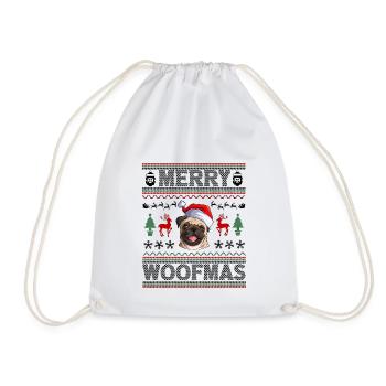 Carlin Moche Noël Pug Noël Fête Pug Lover Cadeaux - Sac de sport léger - blanc - Devant