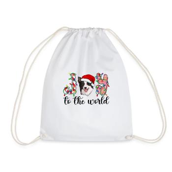 Border Collie Noël Border Collie Cadeaux de Noël - Sac de sport léger - blanc - Devant