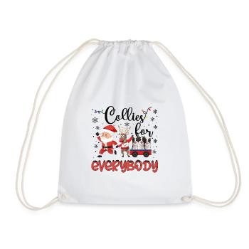 Border Collie Noël Border Collie Cadeaux de Noël - Sac de sport léger - blanc - Devant