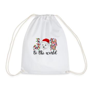 Westie Christmas Golden Dog Gift - Drawstring Bag - white - Front