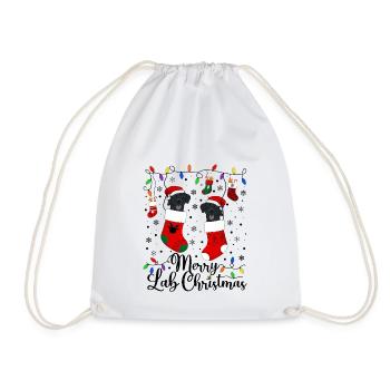 Cadeau de chien d’or de Noël Labrador - Sac de sport léger - blanc - Devant