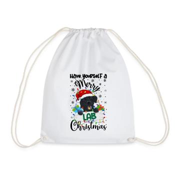 Cadeau de chien d’or de Noël Labrador - Sac de sport léger - blanc - Devant