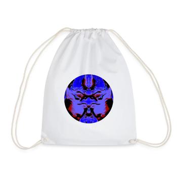 Void Mask, Dark Symmetry, abstract face, - Drawstring Bag - white - Front