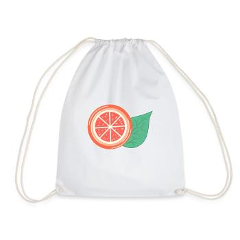 Orange - Drawstring Bag - white - Front