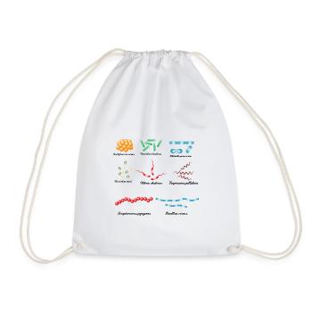 Famous bacteria - pathogens - Drawstring Bag - white - Front