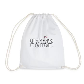 T shirt un bon pinard et ça repart! homme femme - Sac de sport léger - blanc - Devant