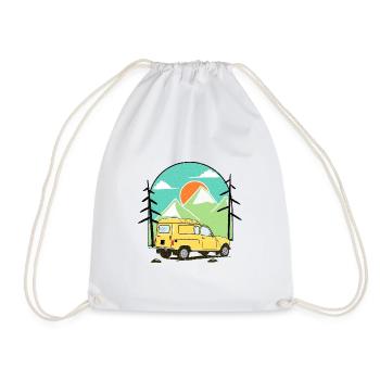 4L TRIP - VINTAGE FRENCH CAR - Drawstring Bag - white - Front