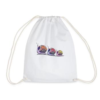 Snails - Drawstring Bag - white - Front
