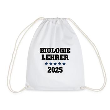 Biologie Lehrer 2025 Biolehrer Biologielehrer Bio - Turnbeutel - Weiß - Vorne
