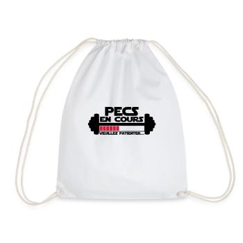 pecs en cours,citations,message,muscu - Sac de sport léger - blanc - Devant