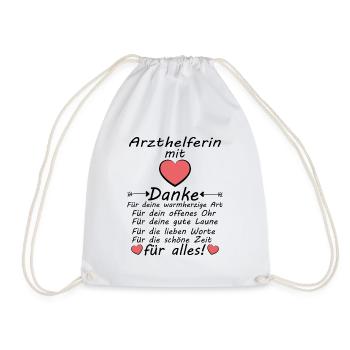 Arzthelferin Danke Dankeschön sagen zum Abschied - Turnbeutel - Weiß - Vorne