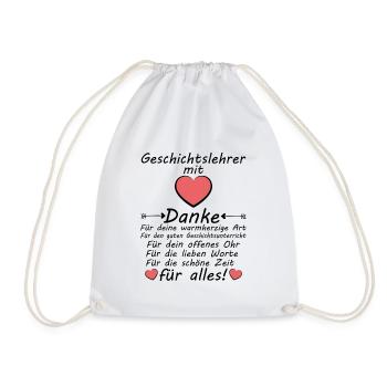 Geschichtslehrer Danke sagen Dankeschön Abschied - Turnbeutel - Weiß - Vorne