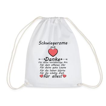 Schwiegeroma Danke für Alles Dankeschön sagen - Turnbeutel - Weiß - Vorne