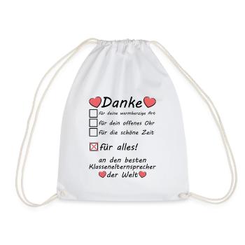 Klassenelternsprecher Dankeschön Danke Sagen - Turnbeutel - Weiß - Vorne