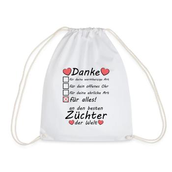 Danke Dankeschön an besten Züchter - Turnbeutel - Weiß - Vorne
