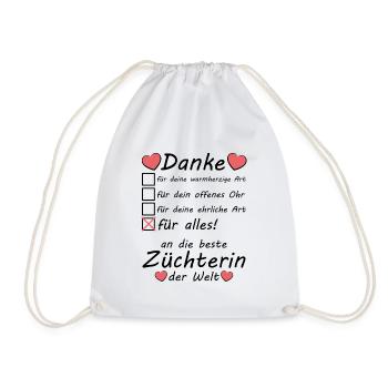 Danke Dankeschön an beste Züchterin - Turnbeutel - Weiß - Vorne