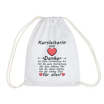 Kursleiterin Danke Dankeschön zum Abschied - Turnbeutel - Weiß - Vorne