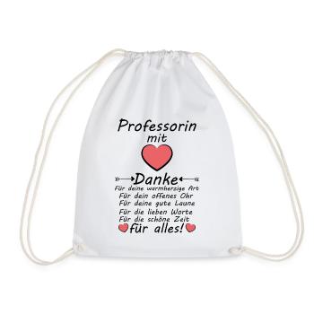 Danke an Professorin Abschied Abschiedsgeschenk - Turnbeutel - Weiß - Vorne