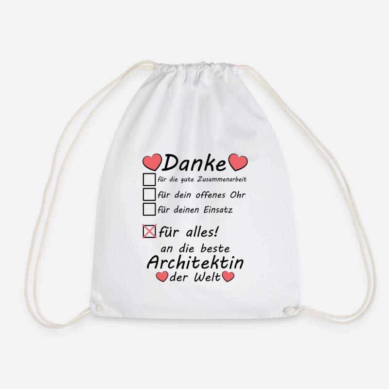 Danke an beste Architekt Abschiedsgeschenk - Turnbeutel - Weiß